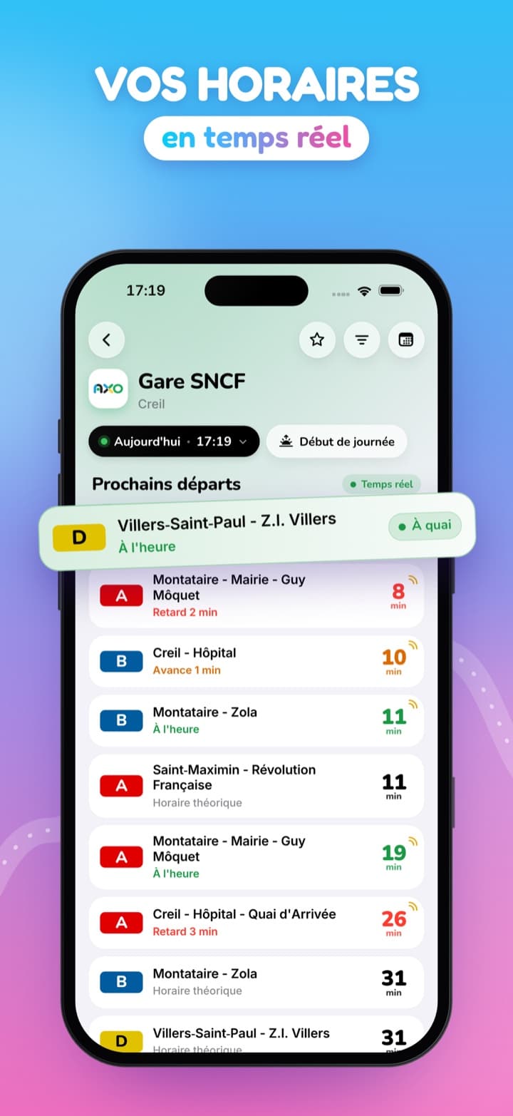 Bus Connect : prochains départs en temps réel à un arrêt